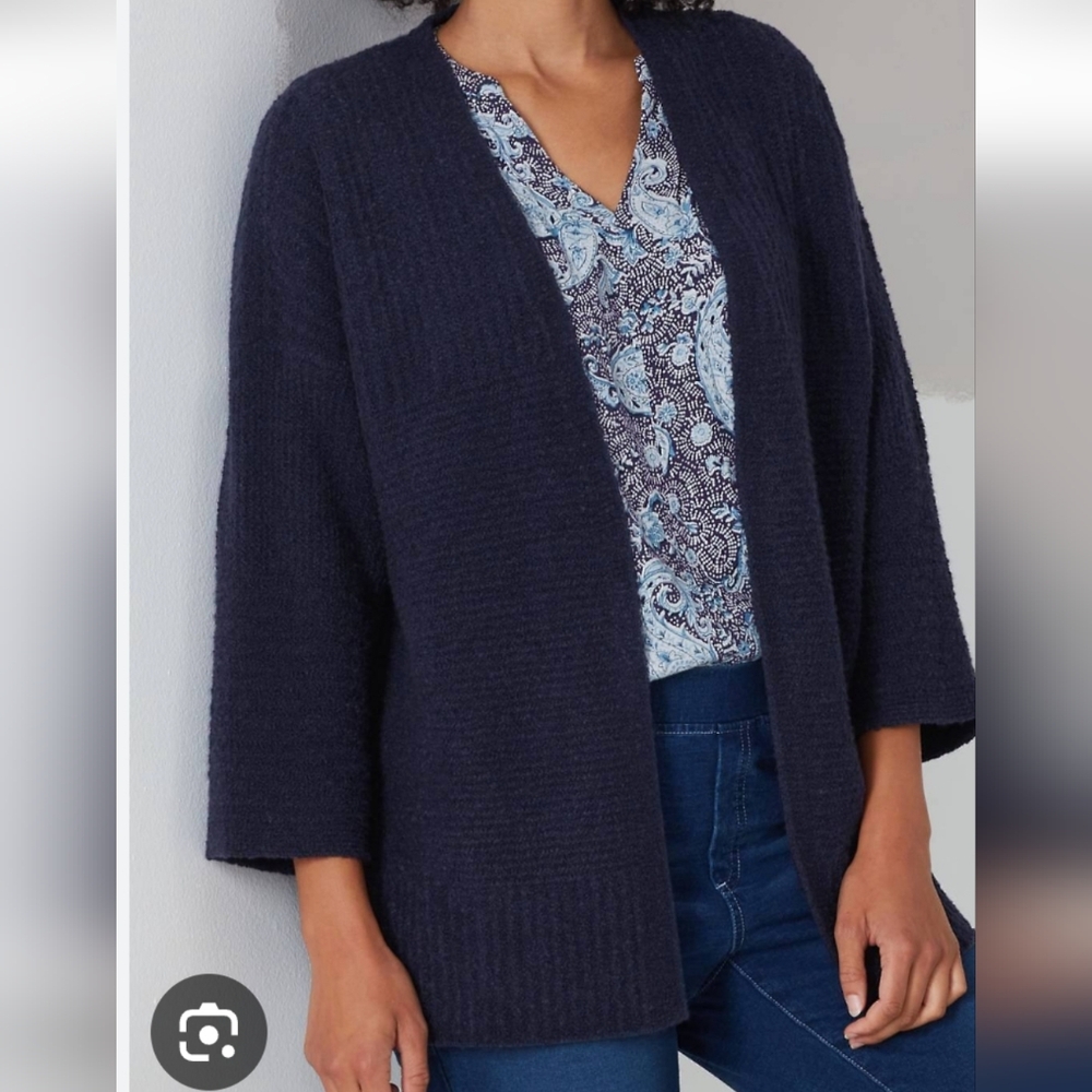 J. Jill Navy Cardigan Sweater Relaxed Fit